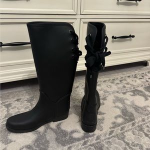 Black, women’s, size 8 Coach rain boots